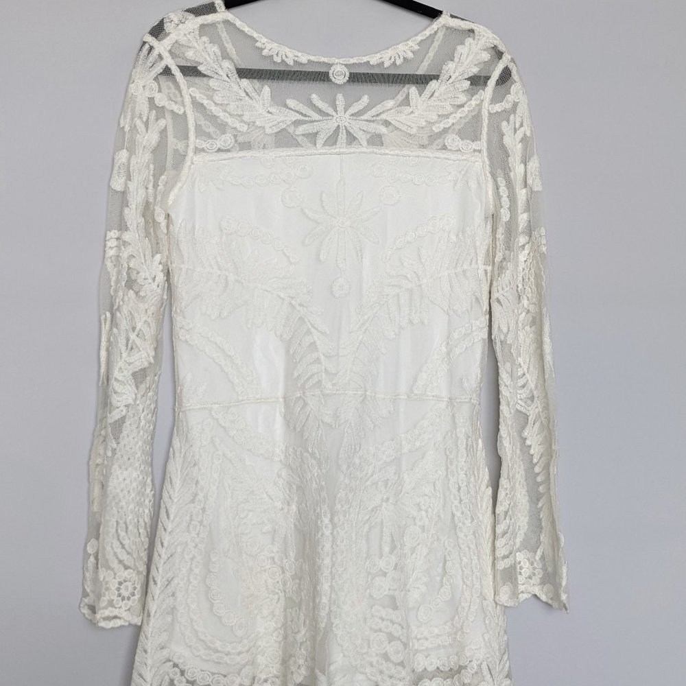 Bohemian White Lace Dress